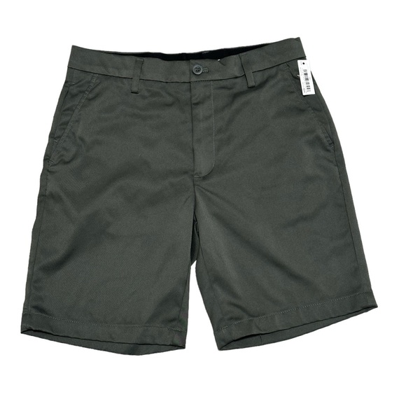 Amazon essential 32 Medium Golf Shorts Olive Chino Khakis Silicone Gripper Waist - Picture 3 of 8